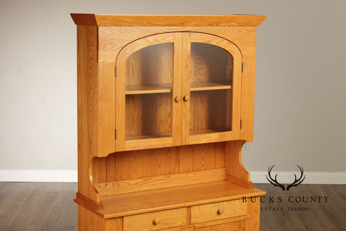 Hunt Country Furniture Oak Step Back Hutch China Cabinet