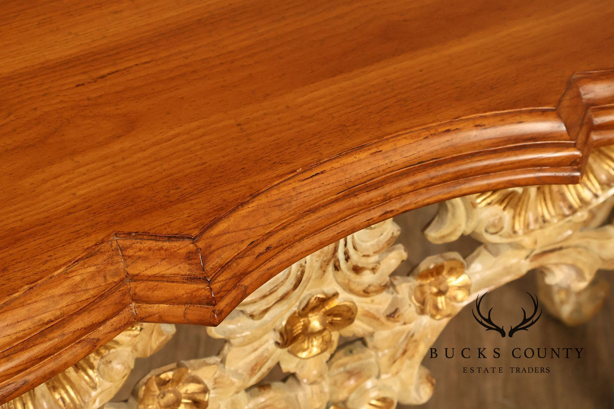 Louis XV Style Rococo Carved Console Table