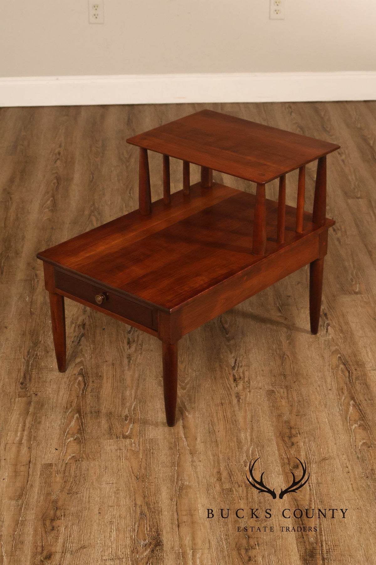 Willett Mid Century Modern Cherry Two Tier Step End Table
