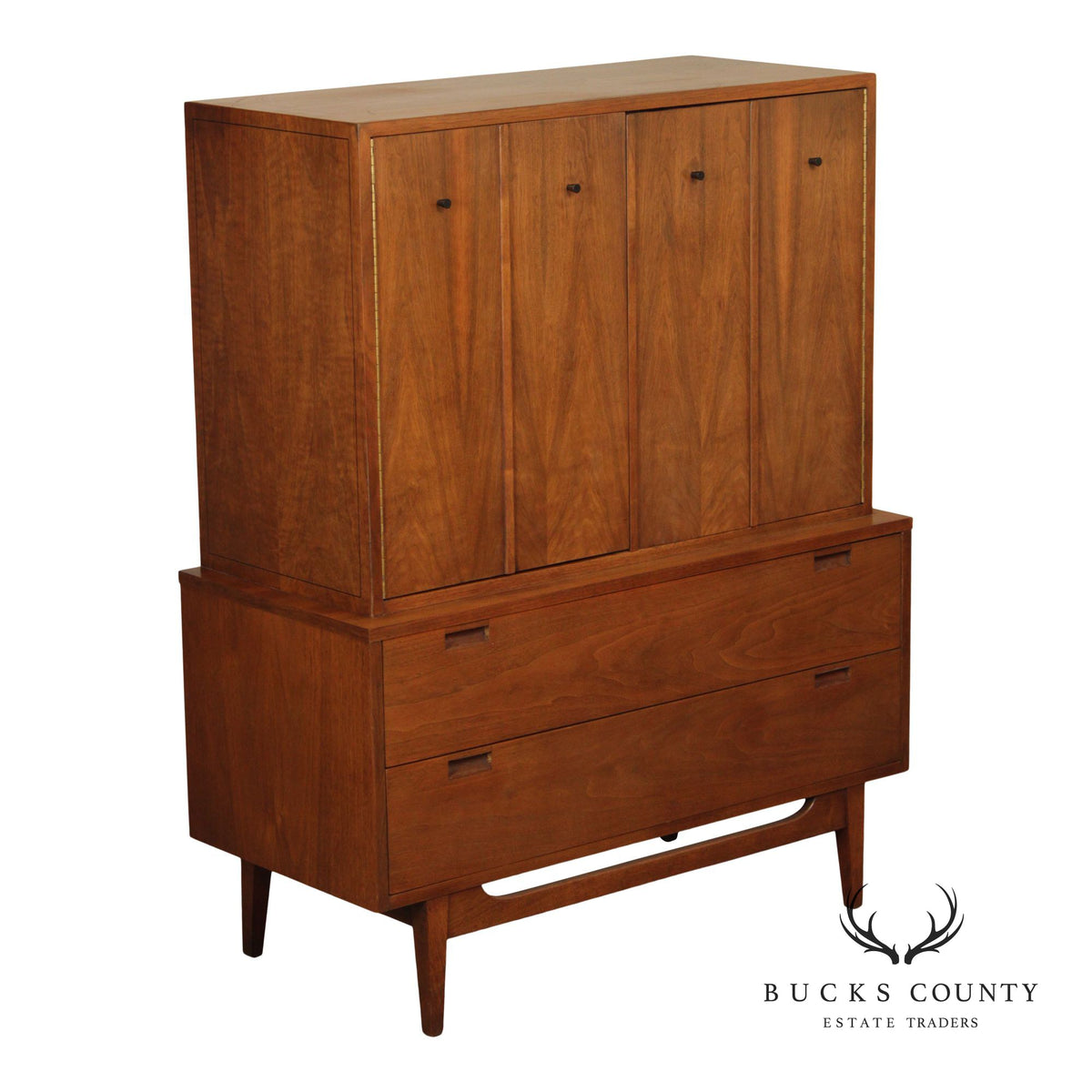 American Of Martinsville Mid-Century Modern Walnut Gentleman's Chest
