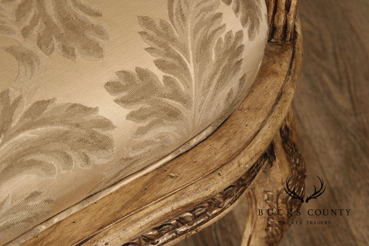 Italian Rococo Style Antiqued Window Bench