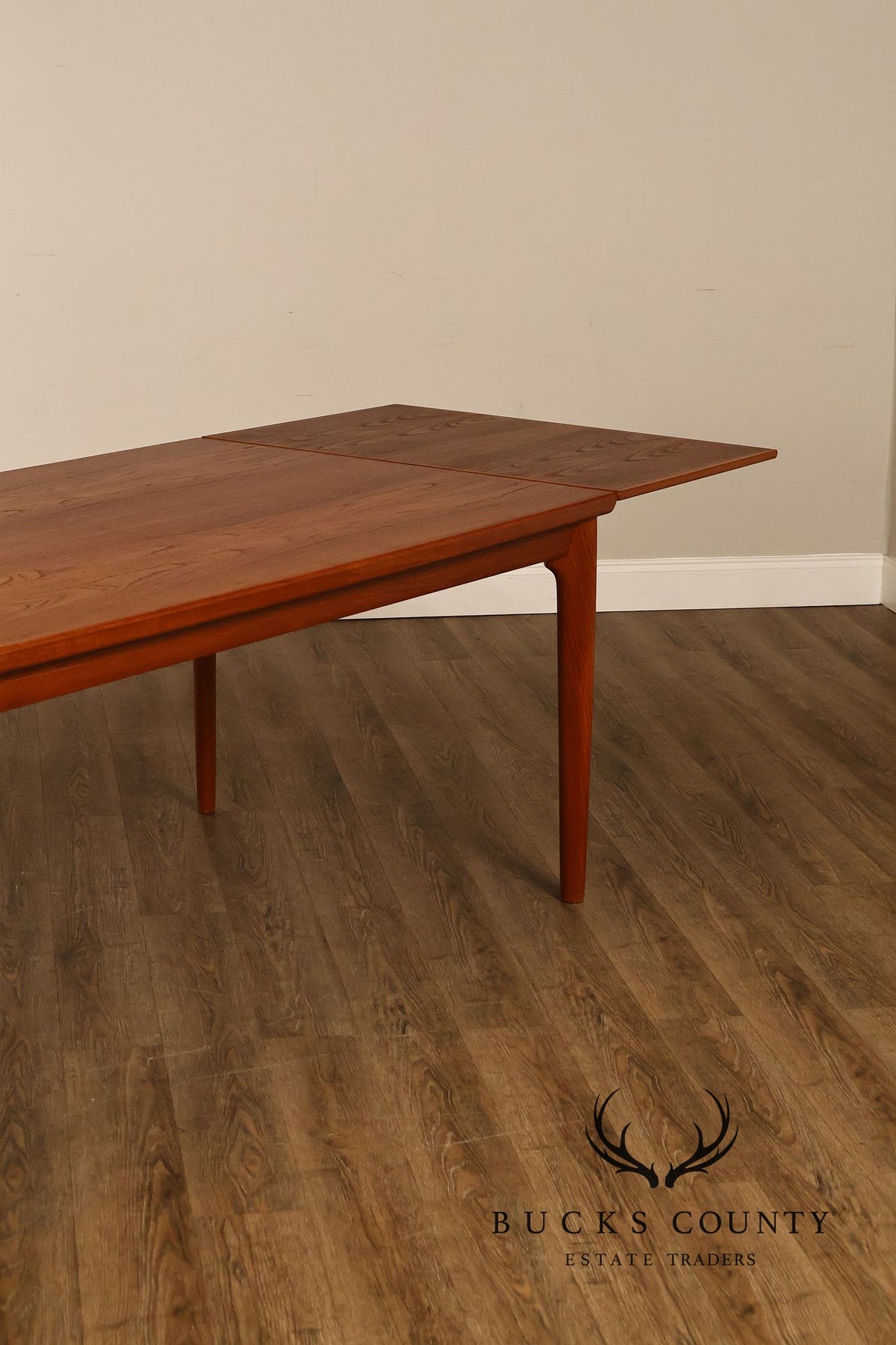 Danish Modern Teak Draw-Leaf Dining Table
