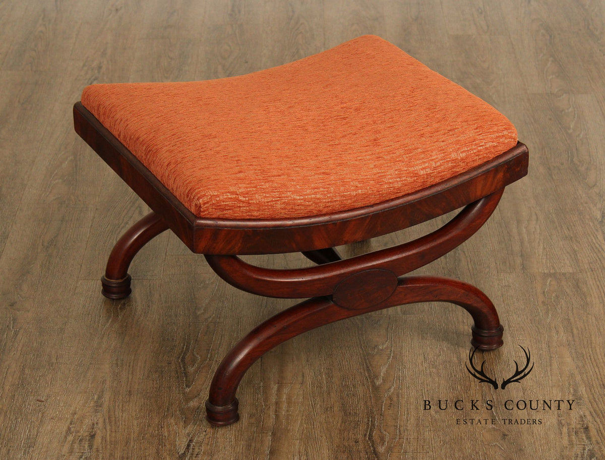 Antique Regency Style Mahogany Curule Stool