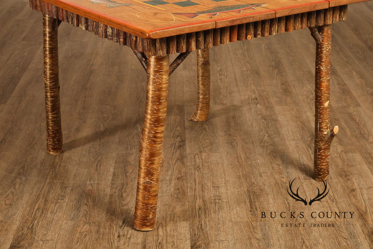 Appalachian Rustic Furnishing Trout and Perch Game Table
