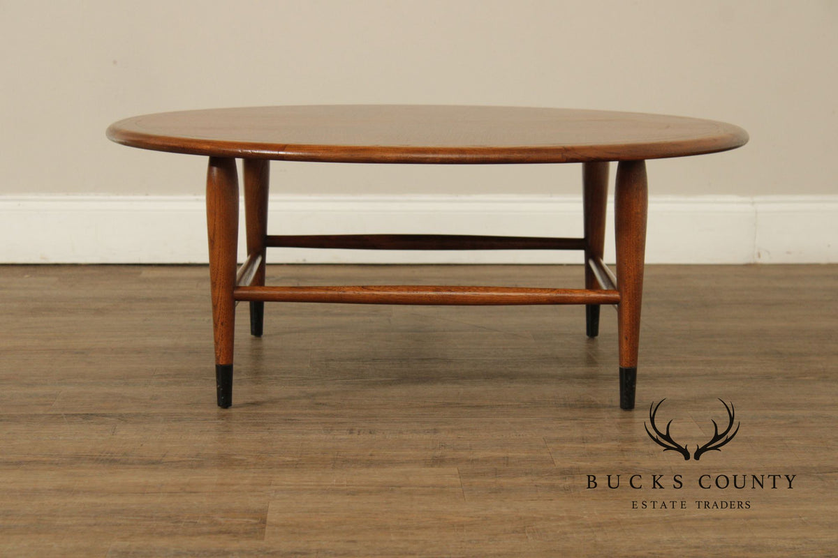 Lane 'Acclaim' Mid Century Modern Round Walnut Coffee table