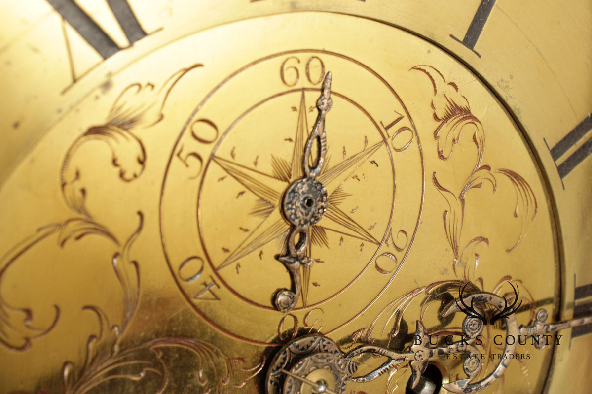 Eliazer Warren Antique Irish Georgian Mahogany Longcase Grandfathers Clock