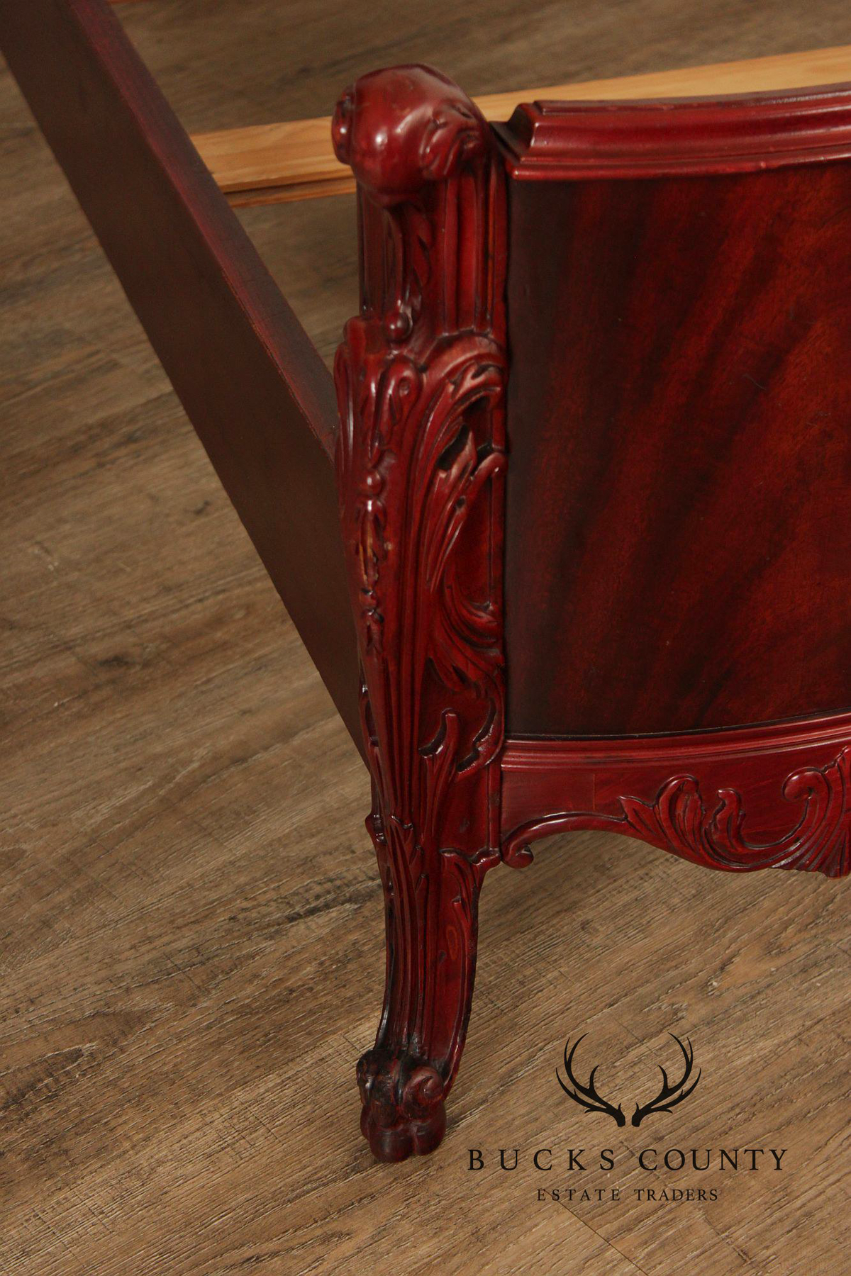 1940's French Louis XV Style Flame Mahogany Full Size Bed