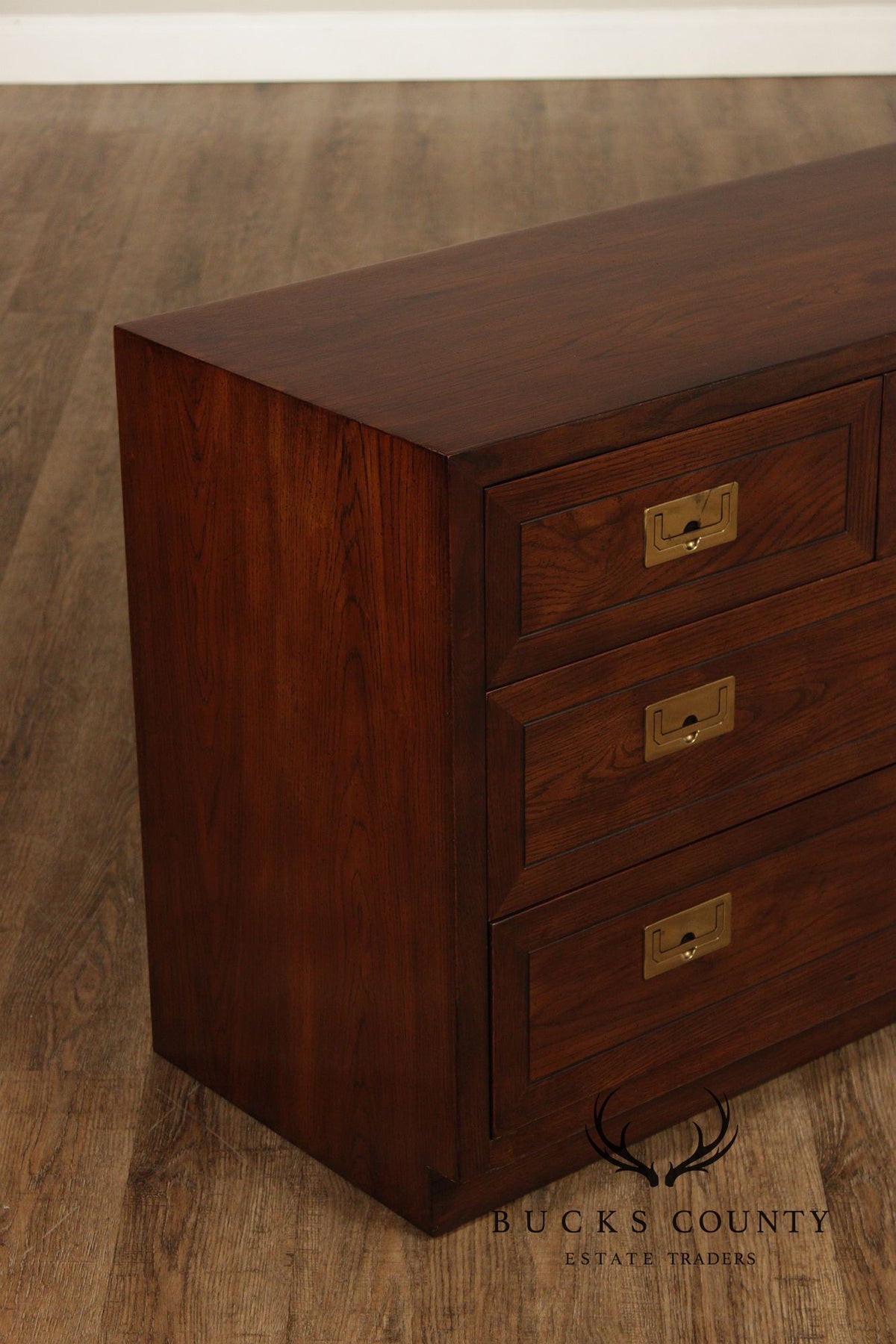 Henredon Campaign Style Seven-Drawer Dresser