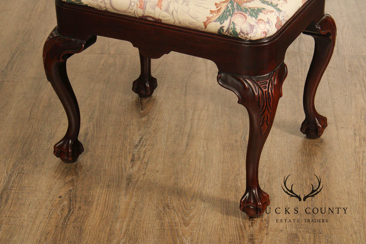 Chippendale Style Mahogany Ball And Claw Ottoman