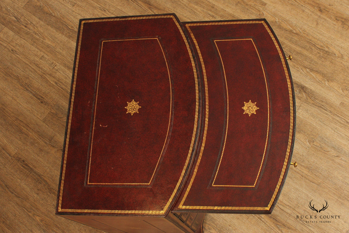 Maitland-Smith Leather Wrapped Bow Front Bachelor's Chest