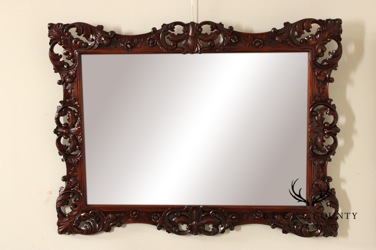 Victorian Style Carved Mahogany Wall Mirror