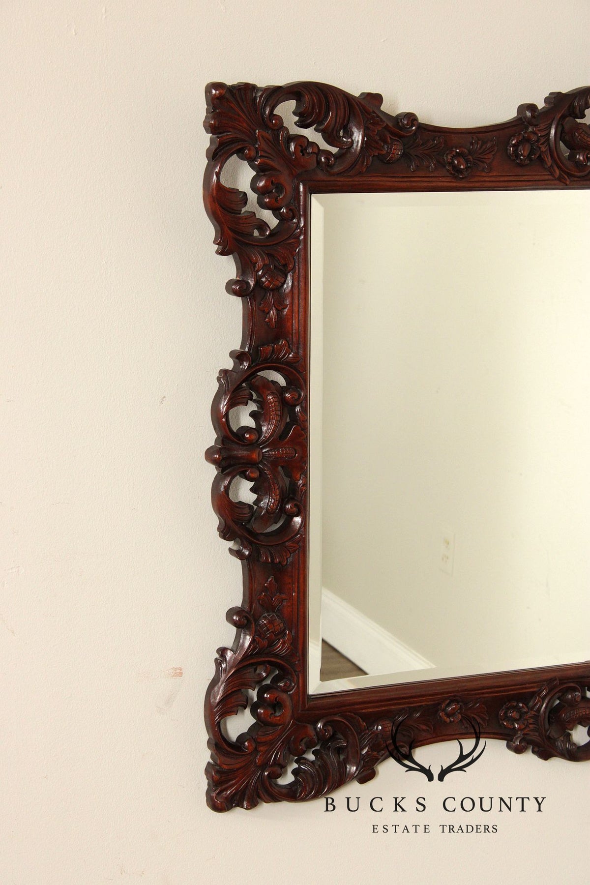 Victorian Style Carved Mahogany Wall Mirror
