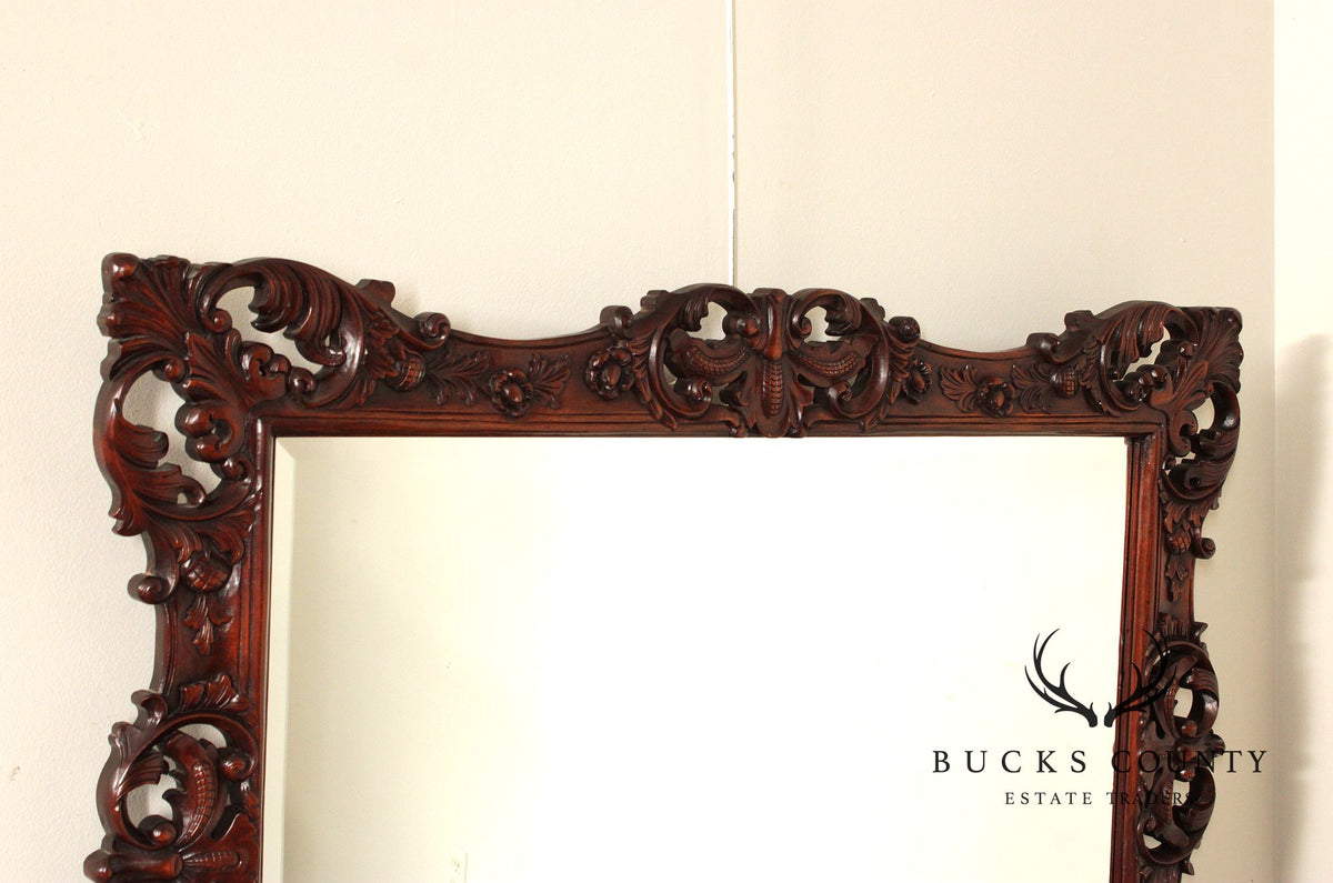 Victorian Style Carved Mahogany Wall Mirror