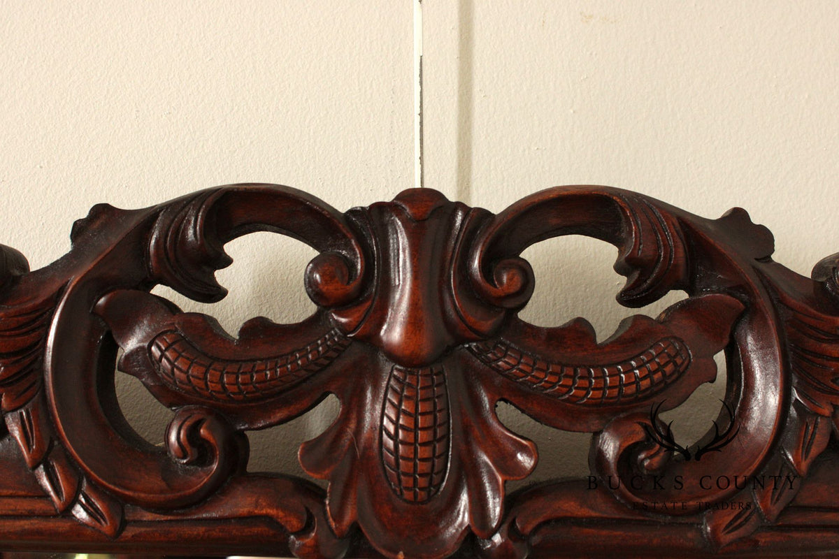 Victorian Style Carved Mahogany Wall Mirror