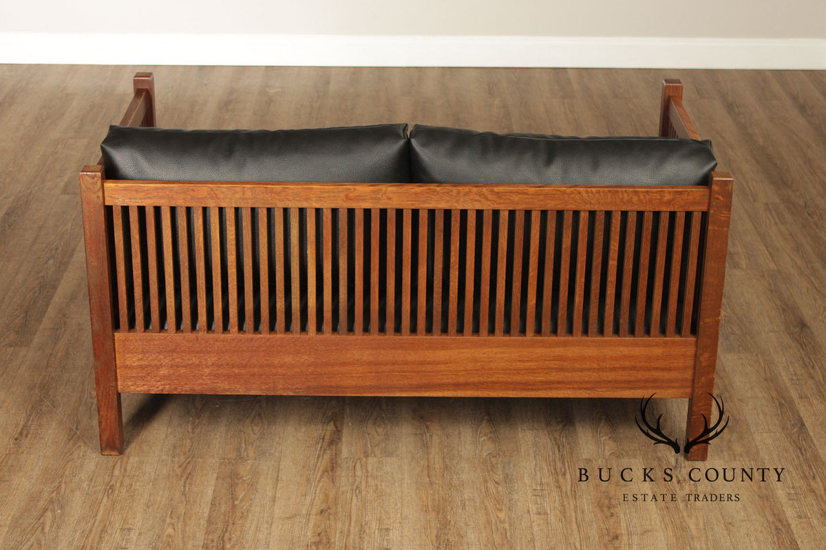 Stickley Mission Collection Oak Spindle Settee