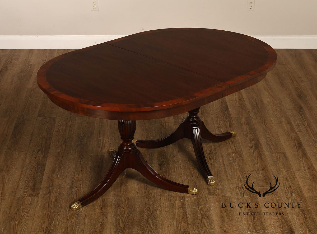 Henkel Harris Regency Style Mahogany Double Pedestal Dining Table