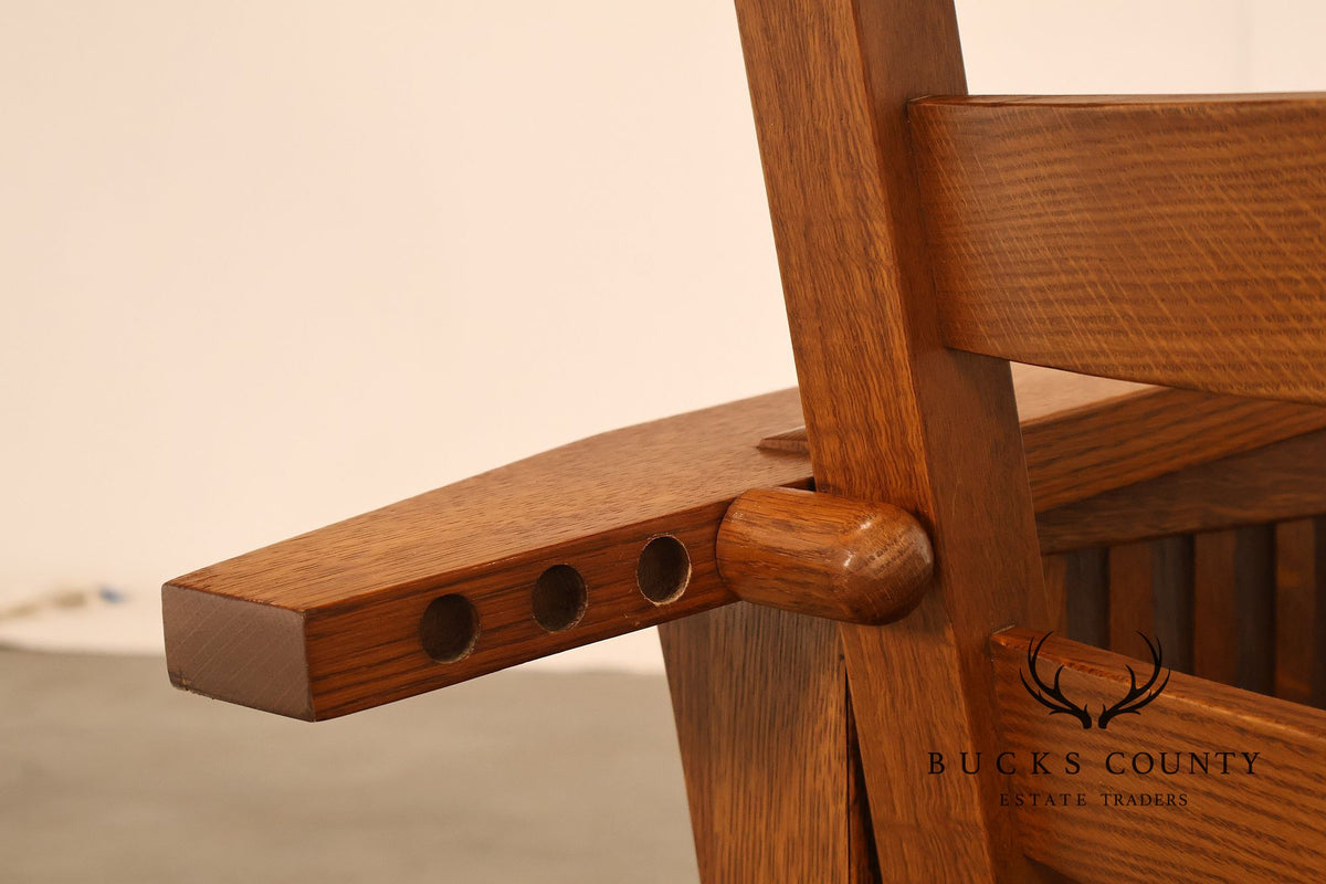 Stickley Mission Collection Oak Bent Arm Morris Chair