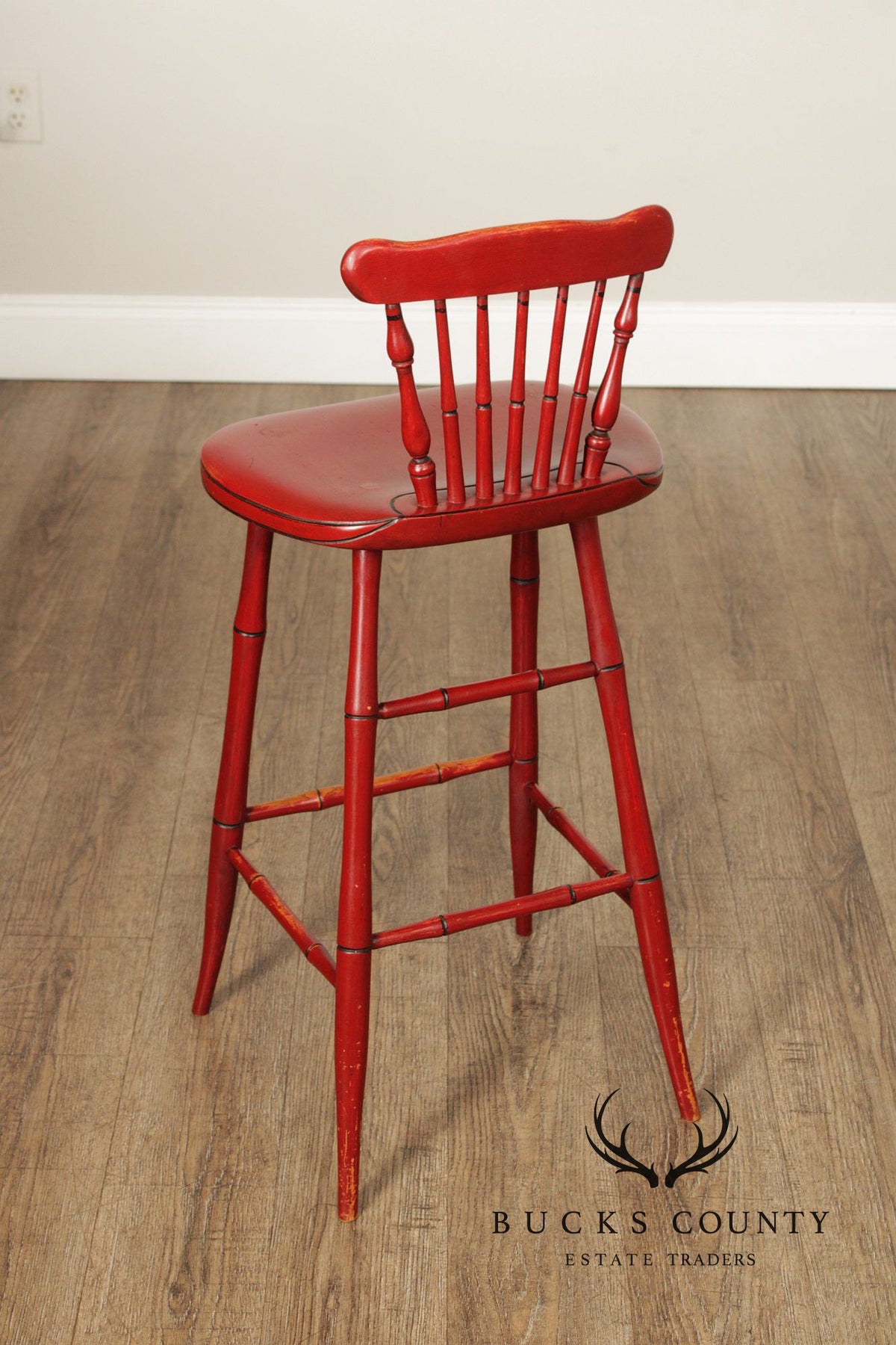 Farmhouse Style Painted Windsor Counter Stool