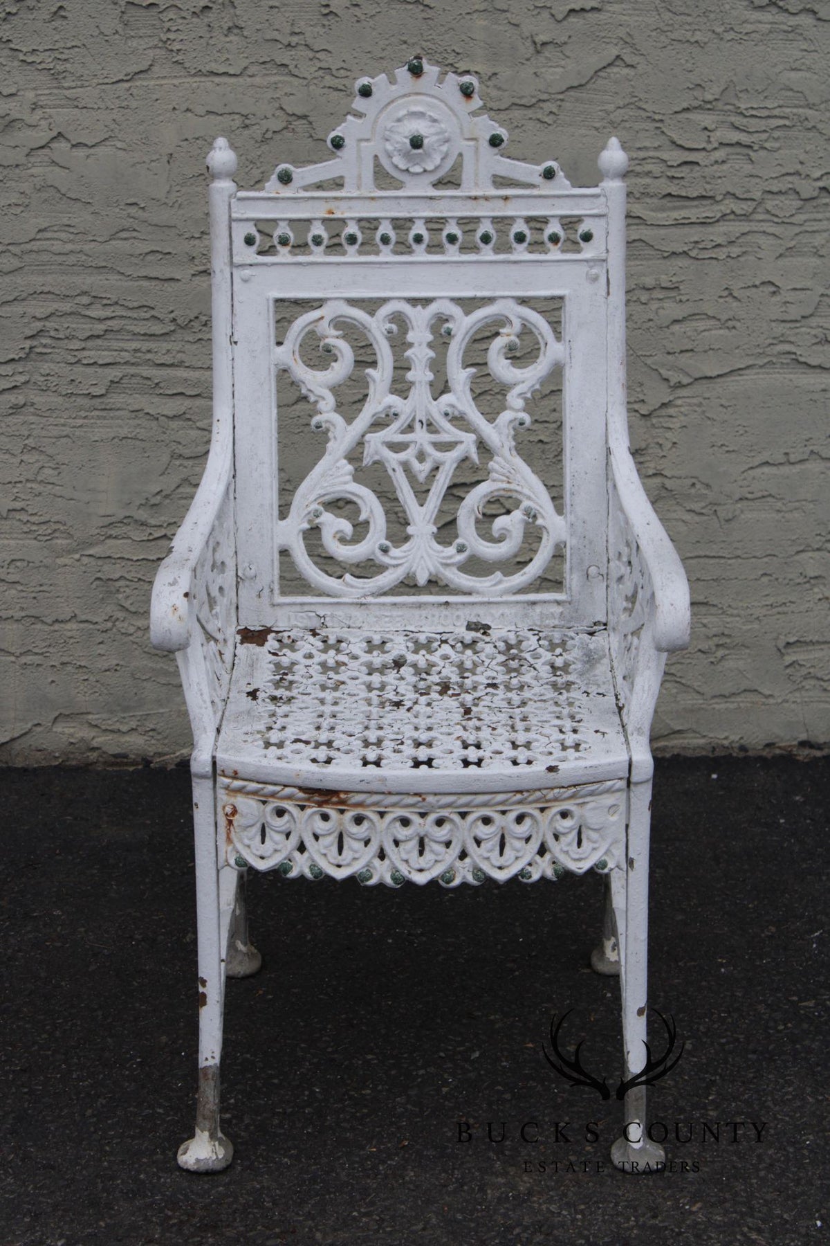 Antique Gothic Revival Cast Iron Garden Chair