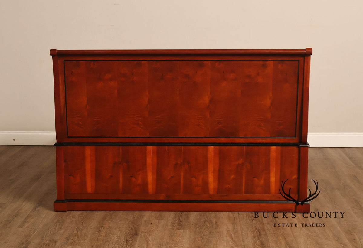Century Furniture Biedermeier Style Yew Wood Queen Sleigh Bed