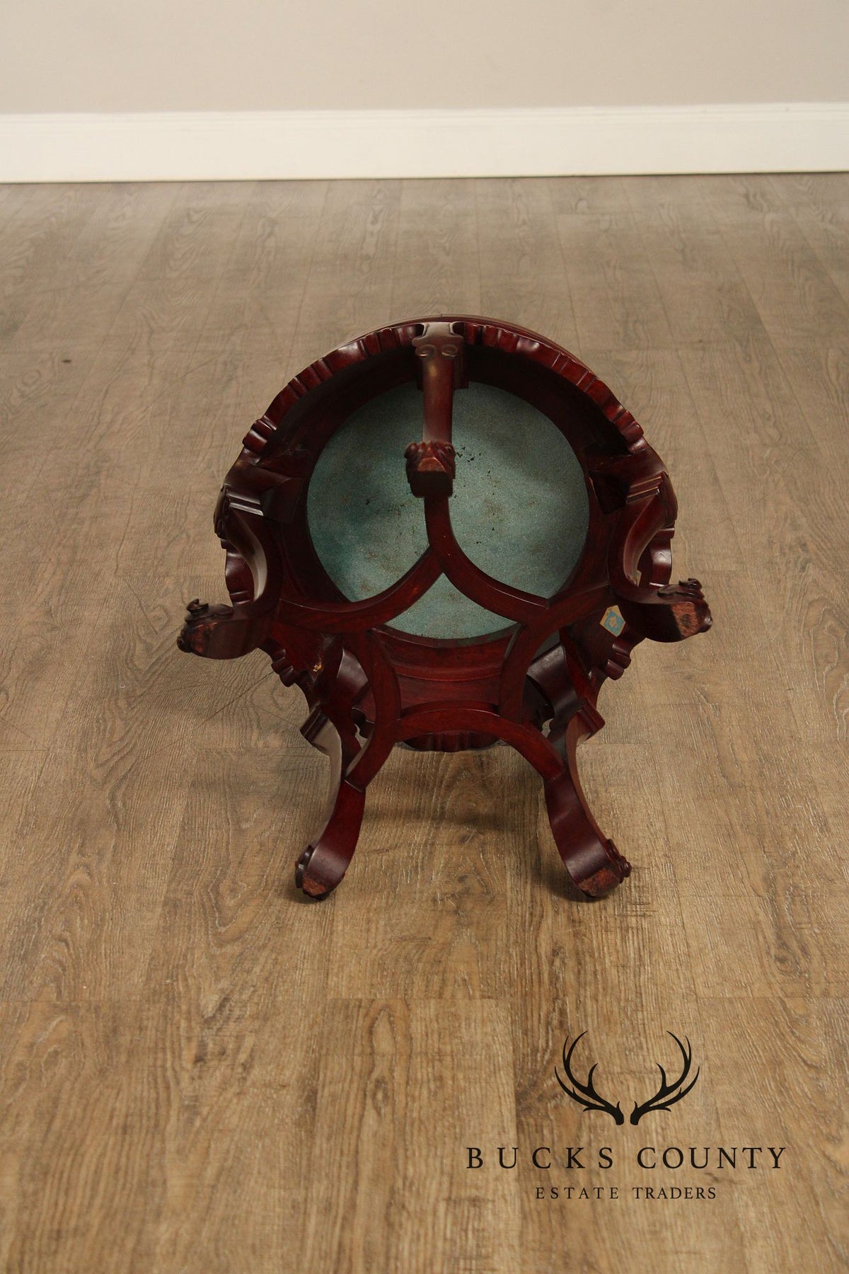 Pair of Chinese Style Cloisonné Inset Top Hardwood Accent Tables