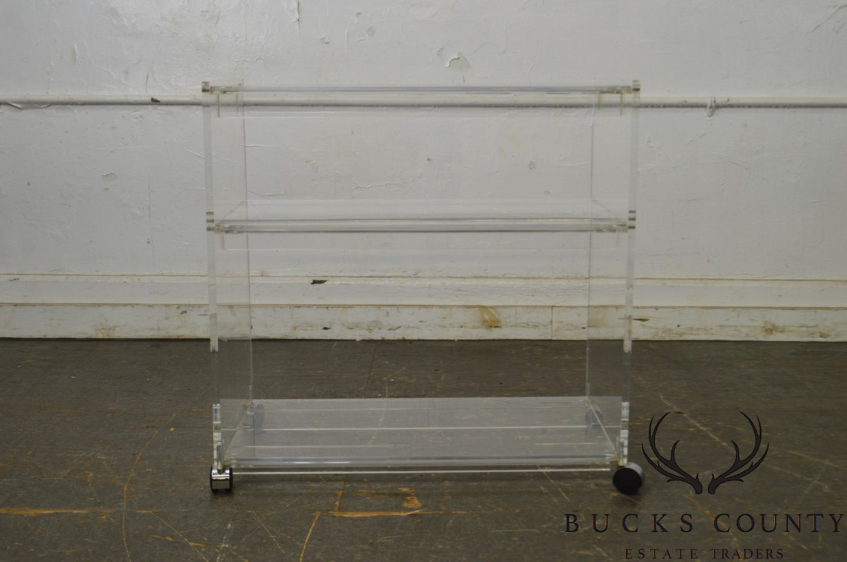 Mid Century Modern Lucite 3 Tier Serving Cart