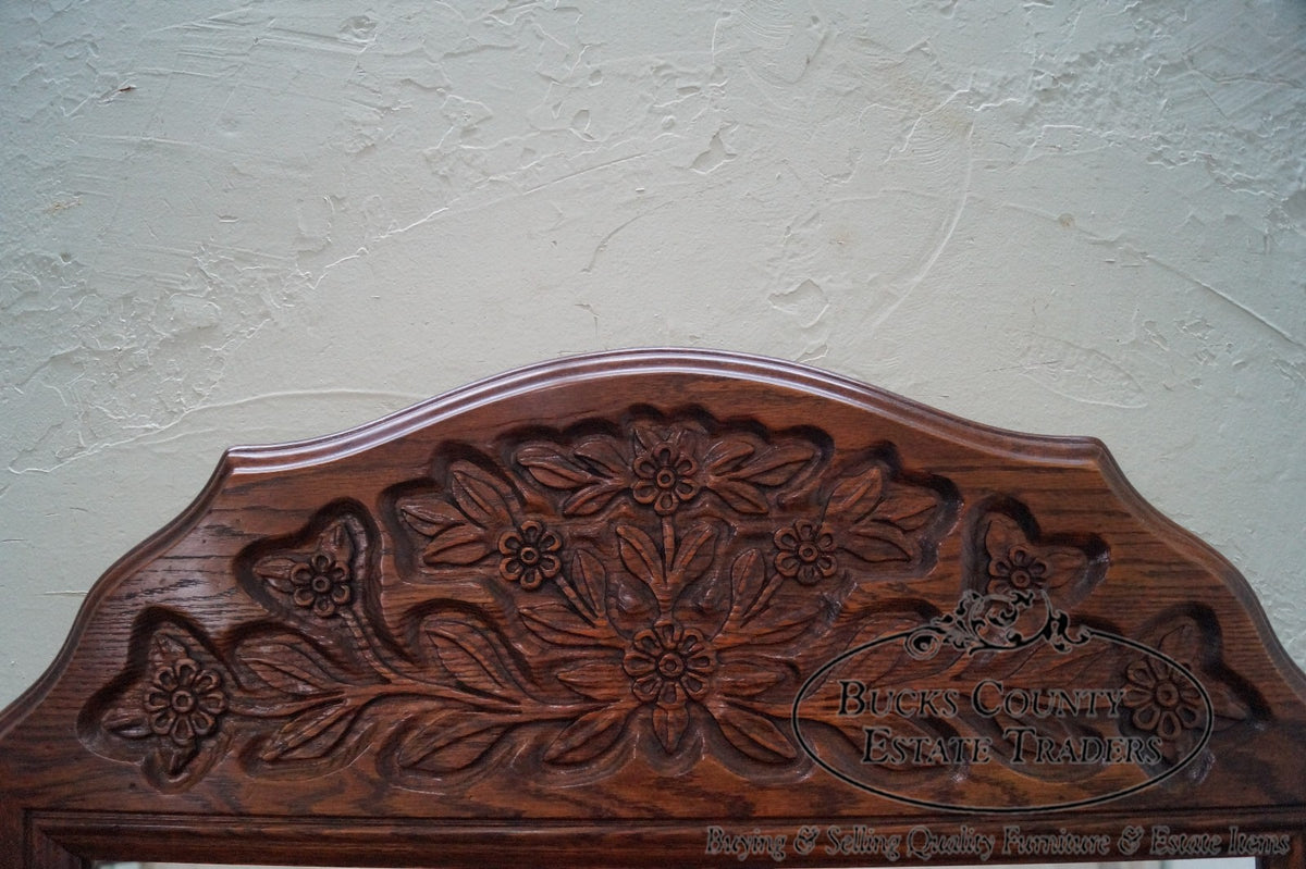 Solid Oak Frame French Country Style Hanging Wall Mirror