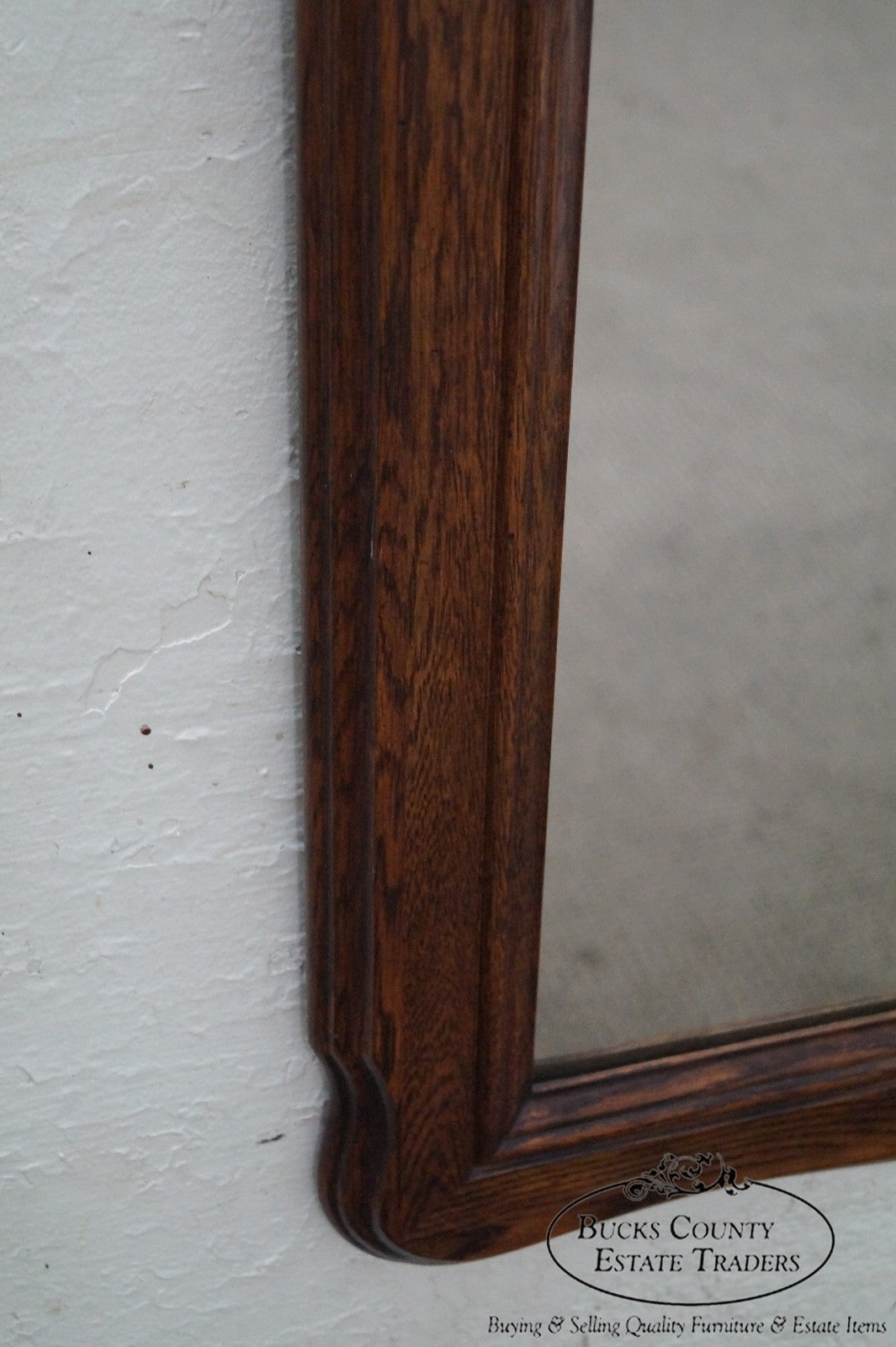 Solid Oak Frame French Country Style Hanging Wall Mirror