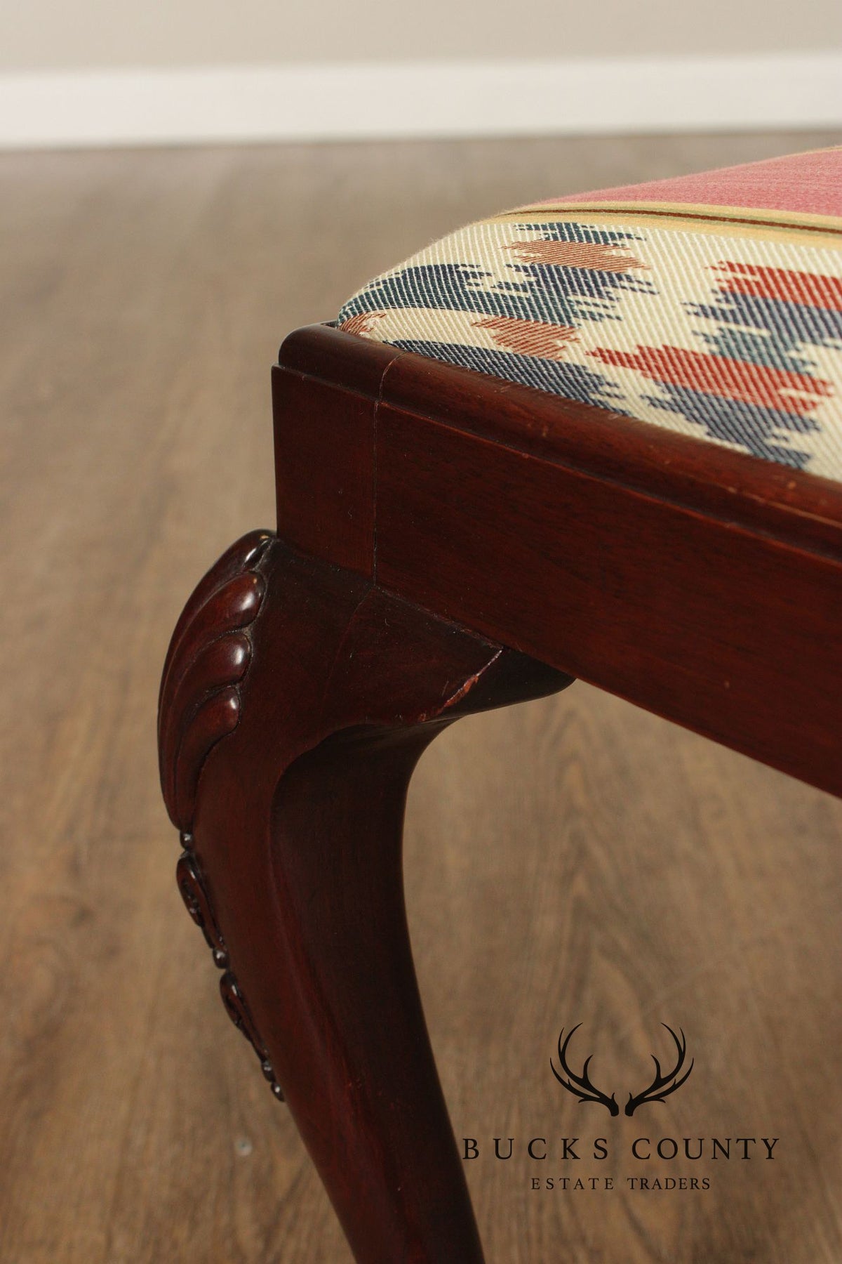 Georgian Style Carved Mahogany Stool