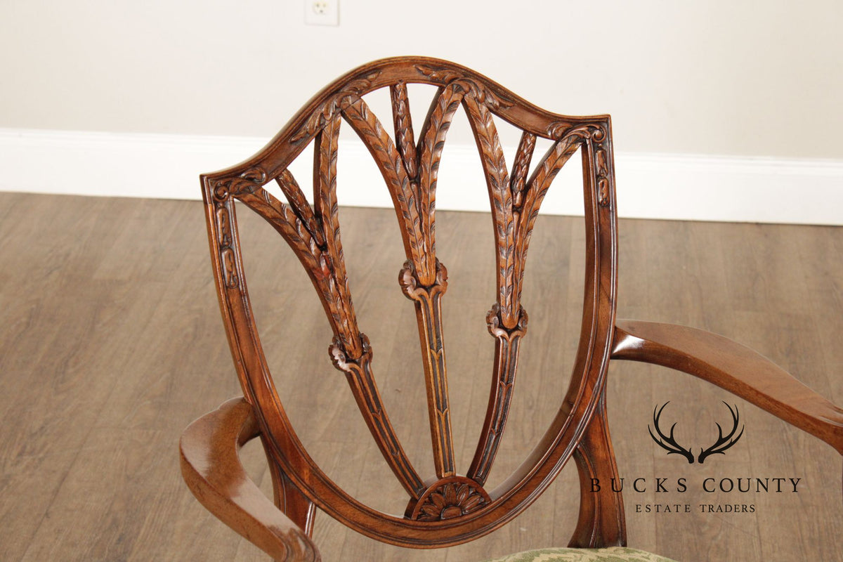 Hepplewhite Style Pair of Mahogany Armchairs