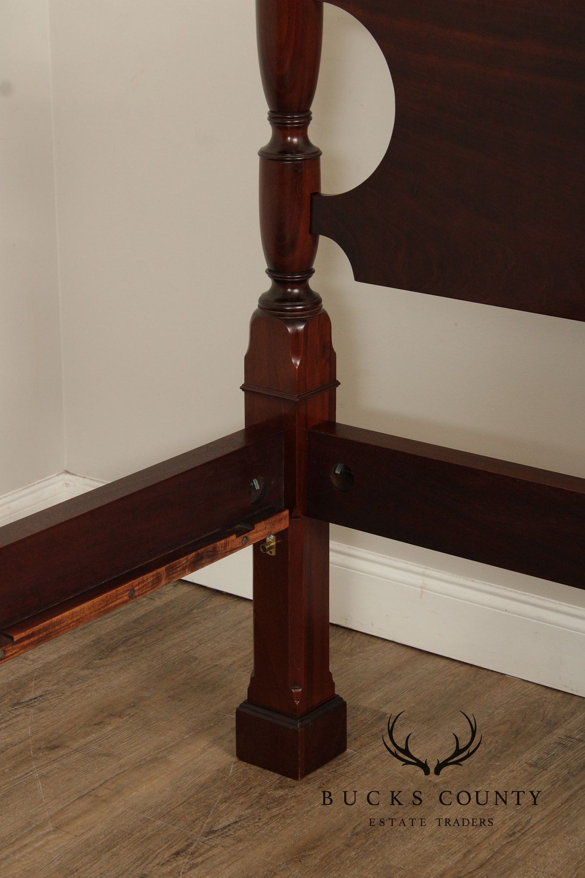 Custom Quality Federal Style Carved Mahogany California King  Poster Bed Frame