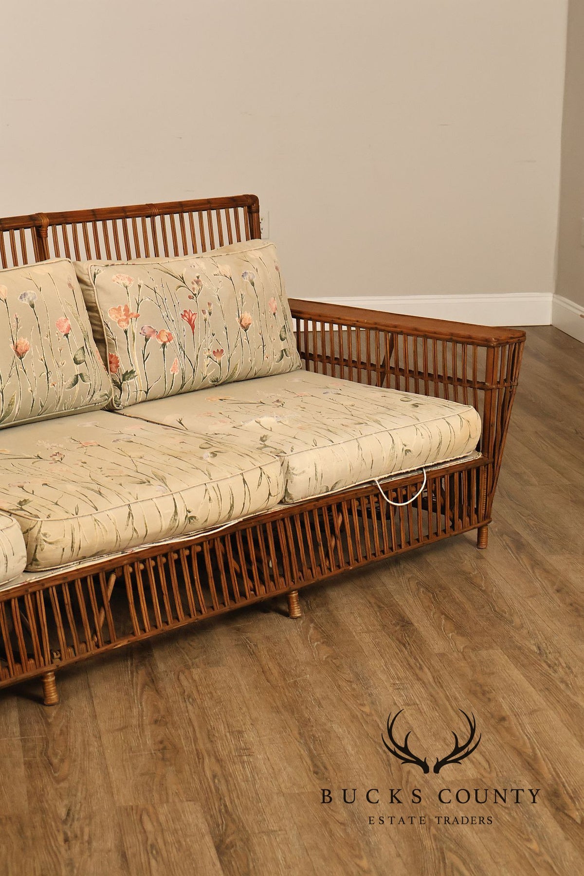 Antique Split Reed Rattan Sofa