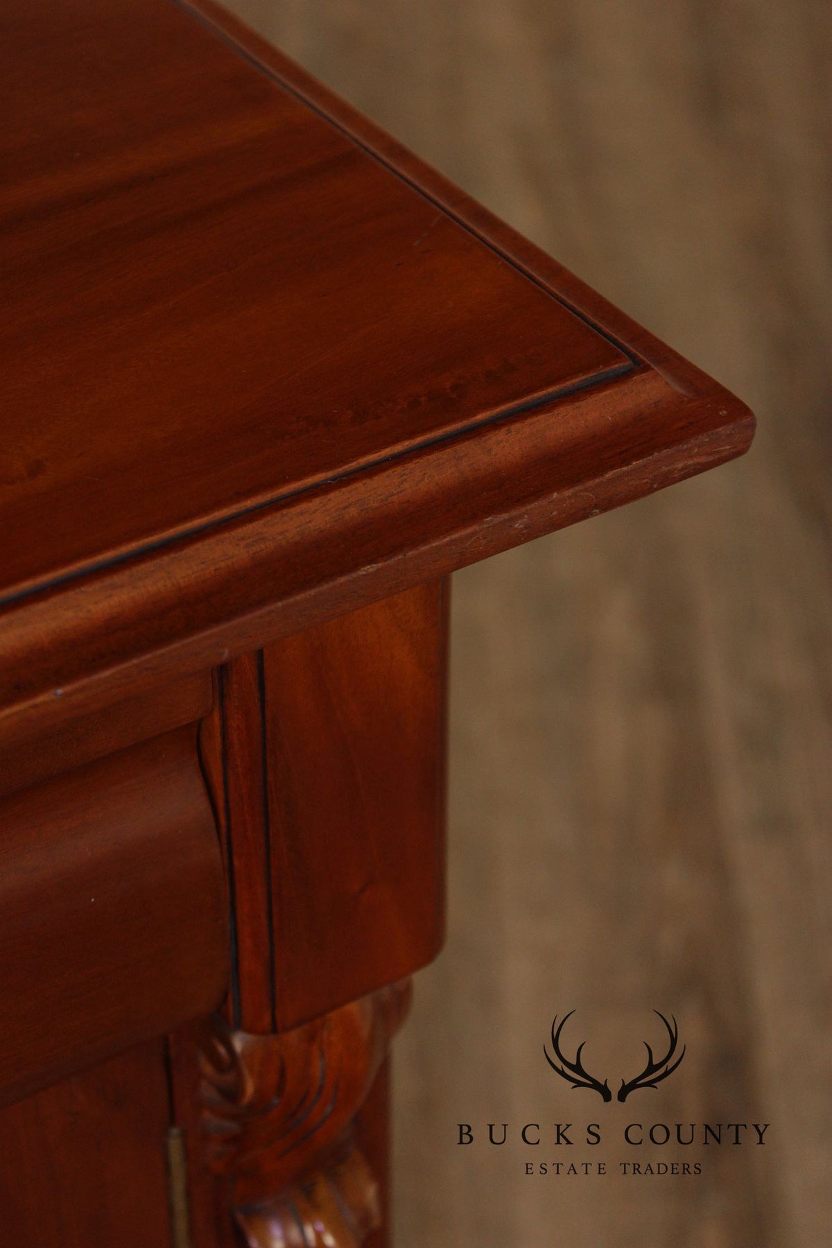 Carved Mahogany Empire Style Sideboard With Back Bar