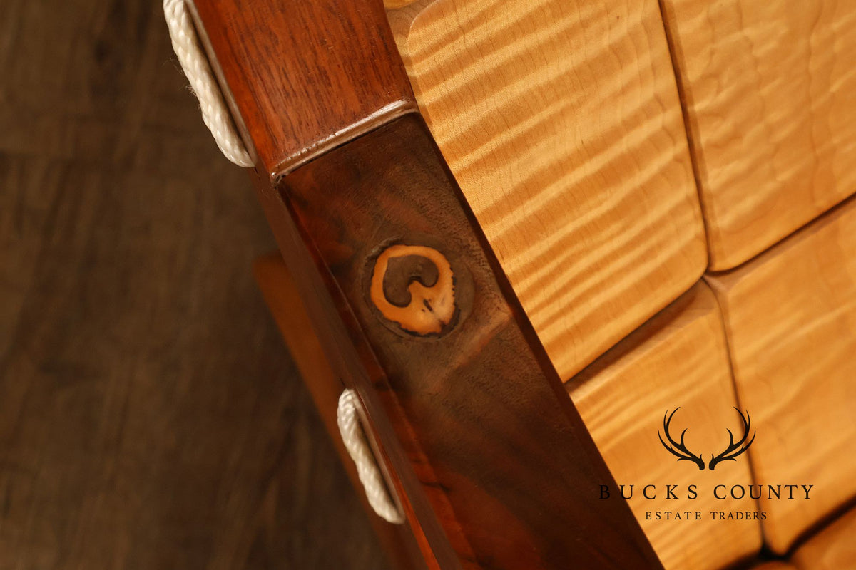 Gerry Grant Studio Crafted Walnut and Maple Rocker and Ottoman