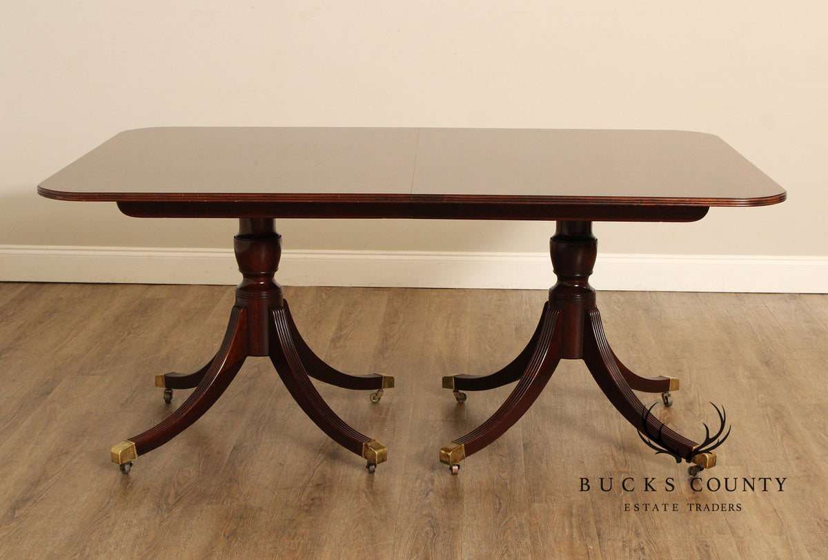 Baker Furniture Historic Charleston Collection Mahogany Pedestal Dining Table With Two Leaves
