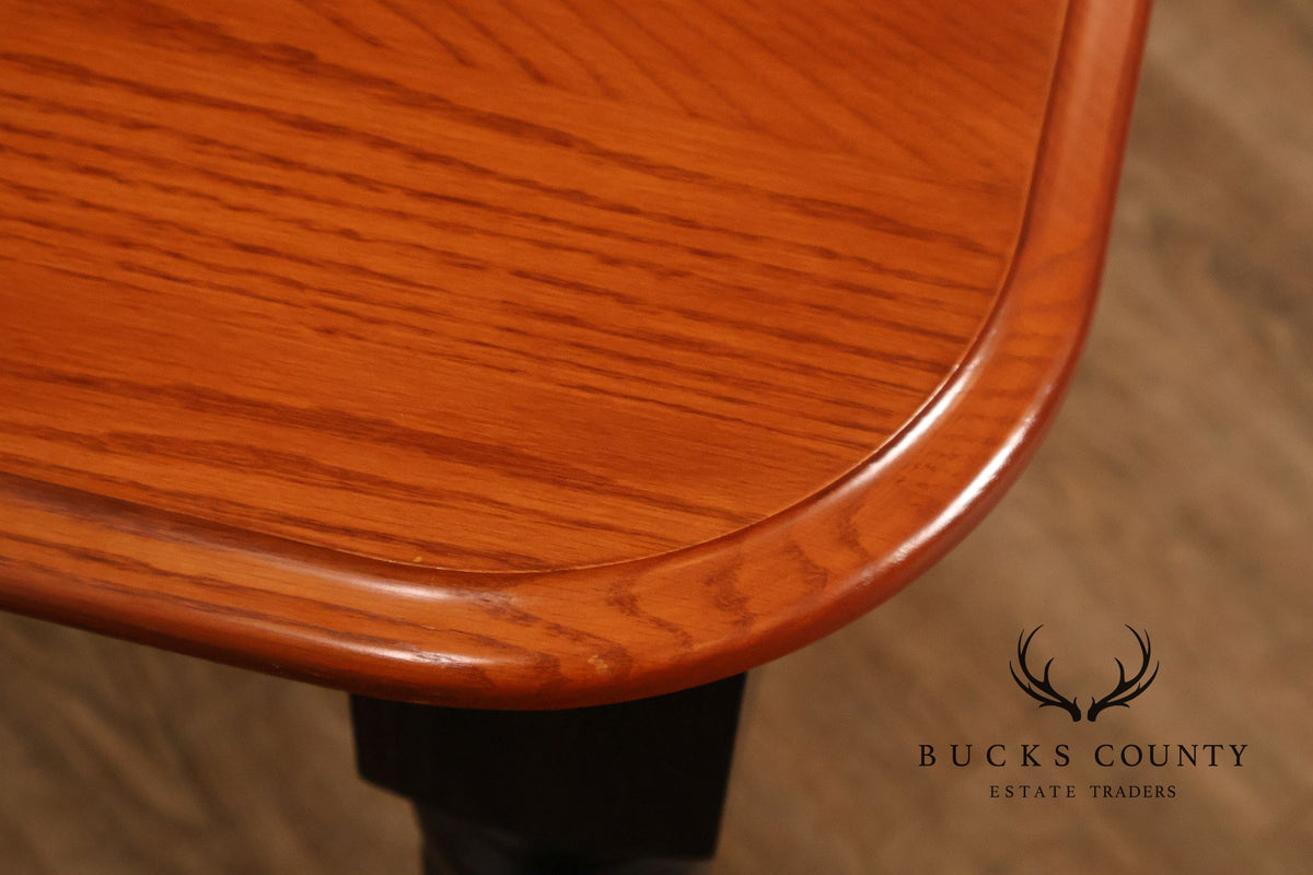 Farmhouse Style Oak Expandable Dining Table