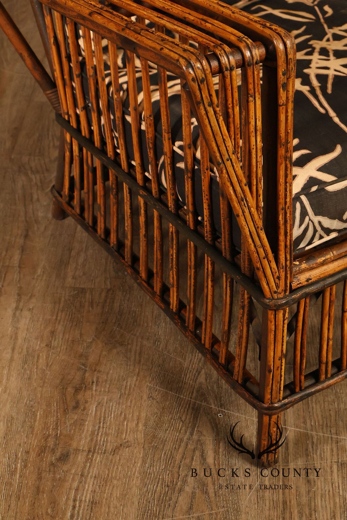 Antique Split Reed Rattan Sofa
