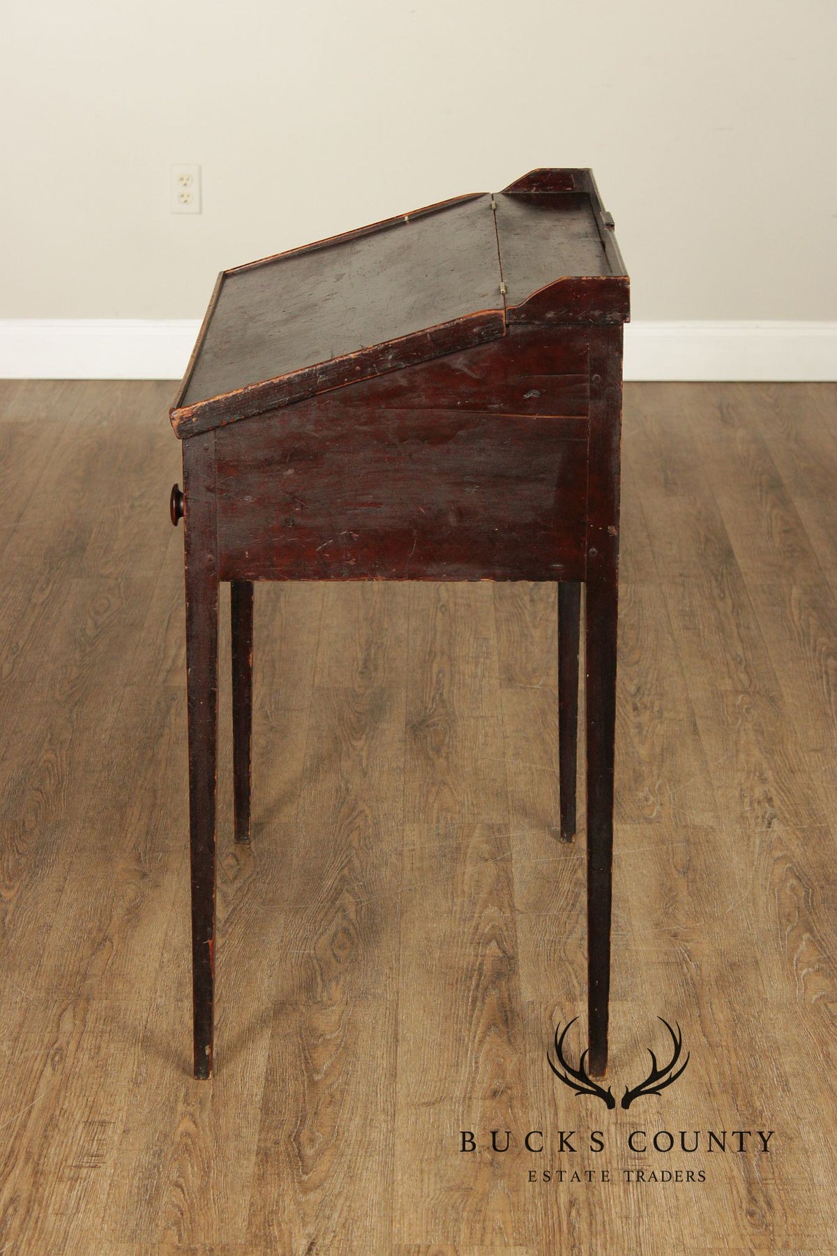 Antique Country Sheraton Slant Front Clerk’s Desk