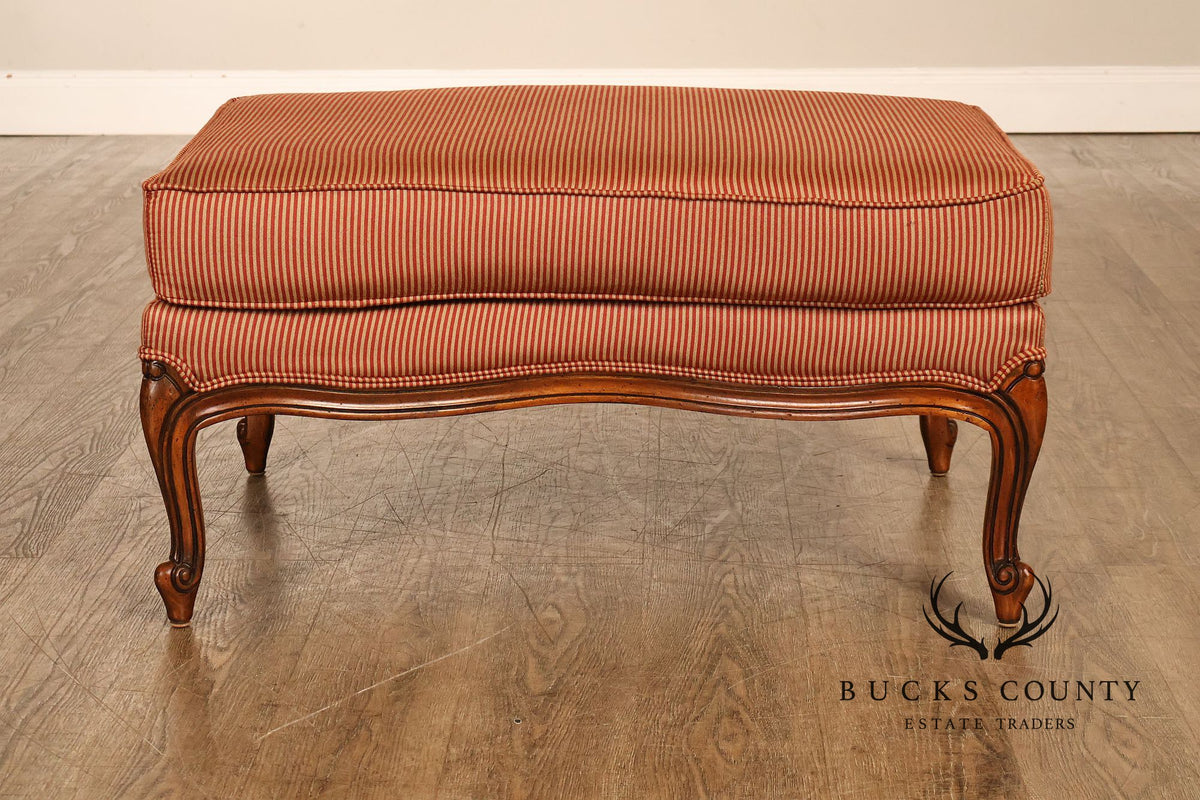 Ethan Allen French Louis XV Style Armchair and Ottoman