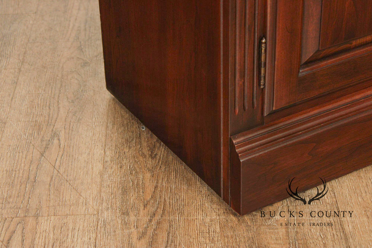 Ethan Allen Georgian Style Cherry Lighted Bookcase