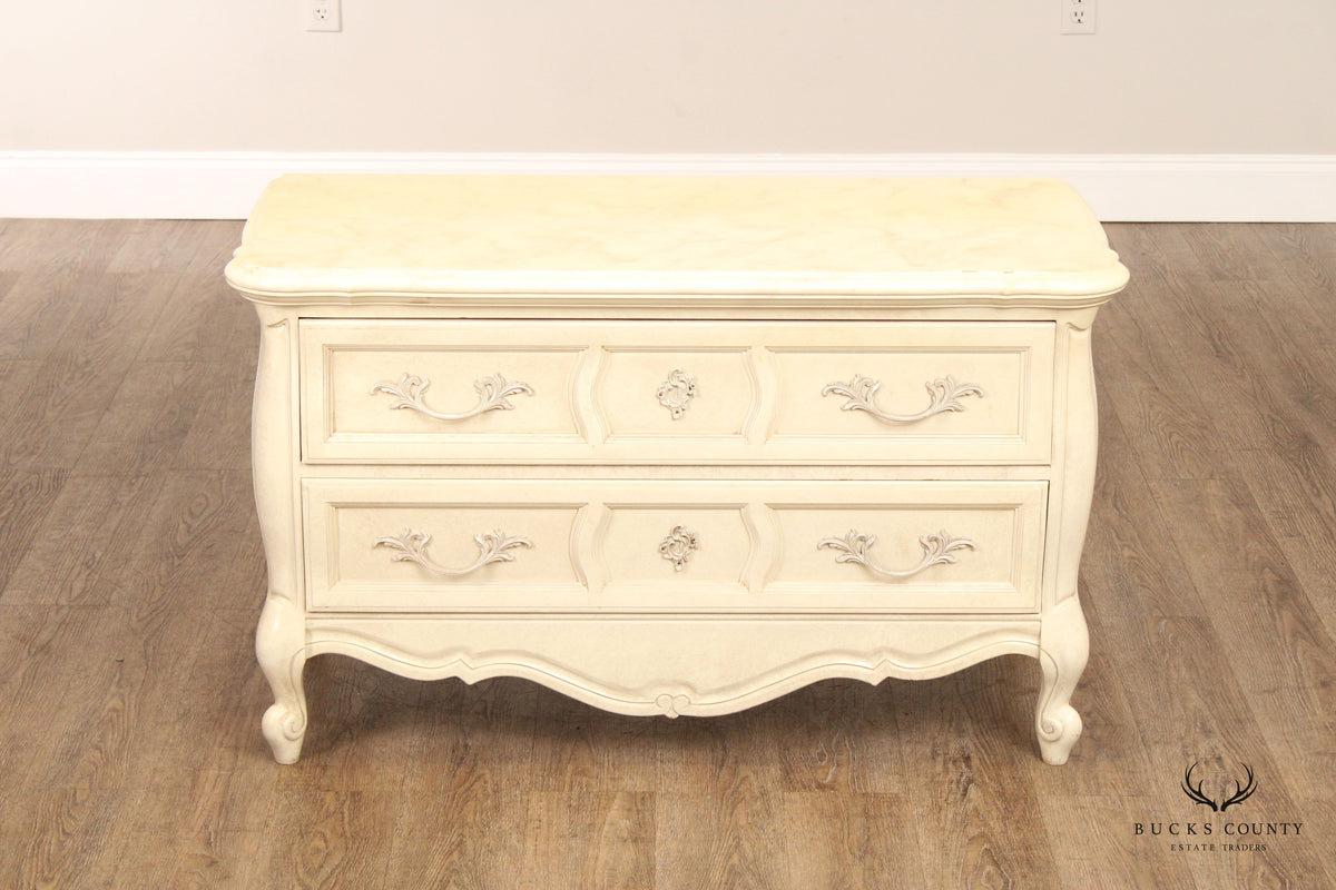 Union National French Provincial Style Pair of Painted Commodes