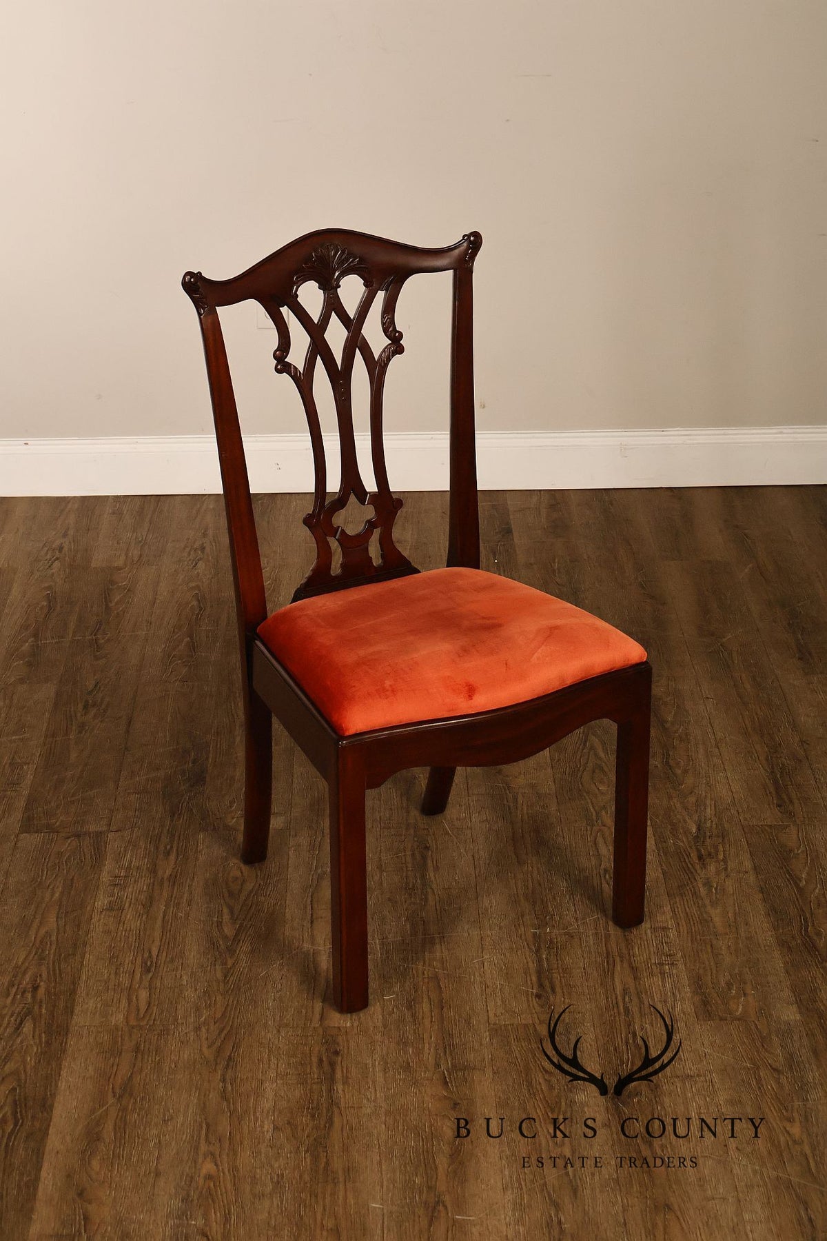 Maitland-Smith Set Of Eight Chippendale Style Mahogany Dining Chairs