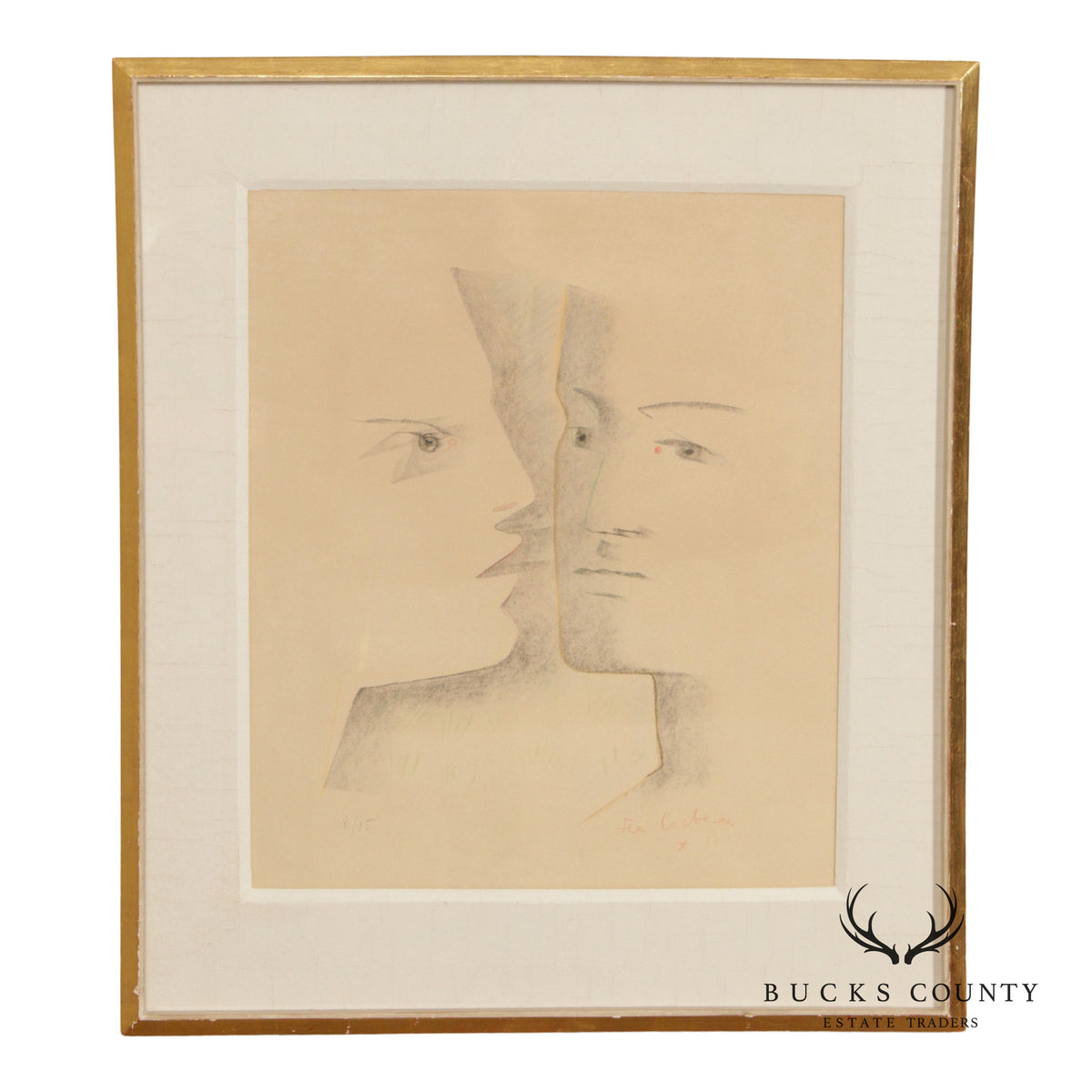 Jean Cocteau Limited Edition Print, 'Two Heads'