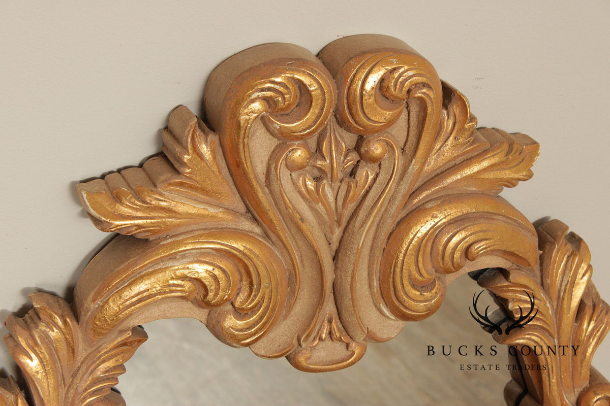 Rococo Style Large Gold Painted Wall Mirror