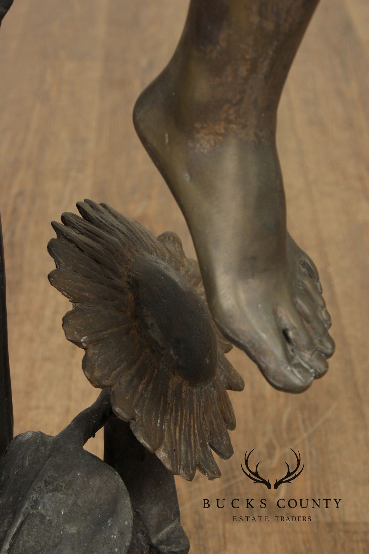 Large Bronze Garden Statue, 'Flute Player'