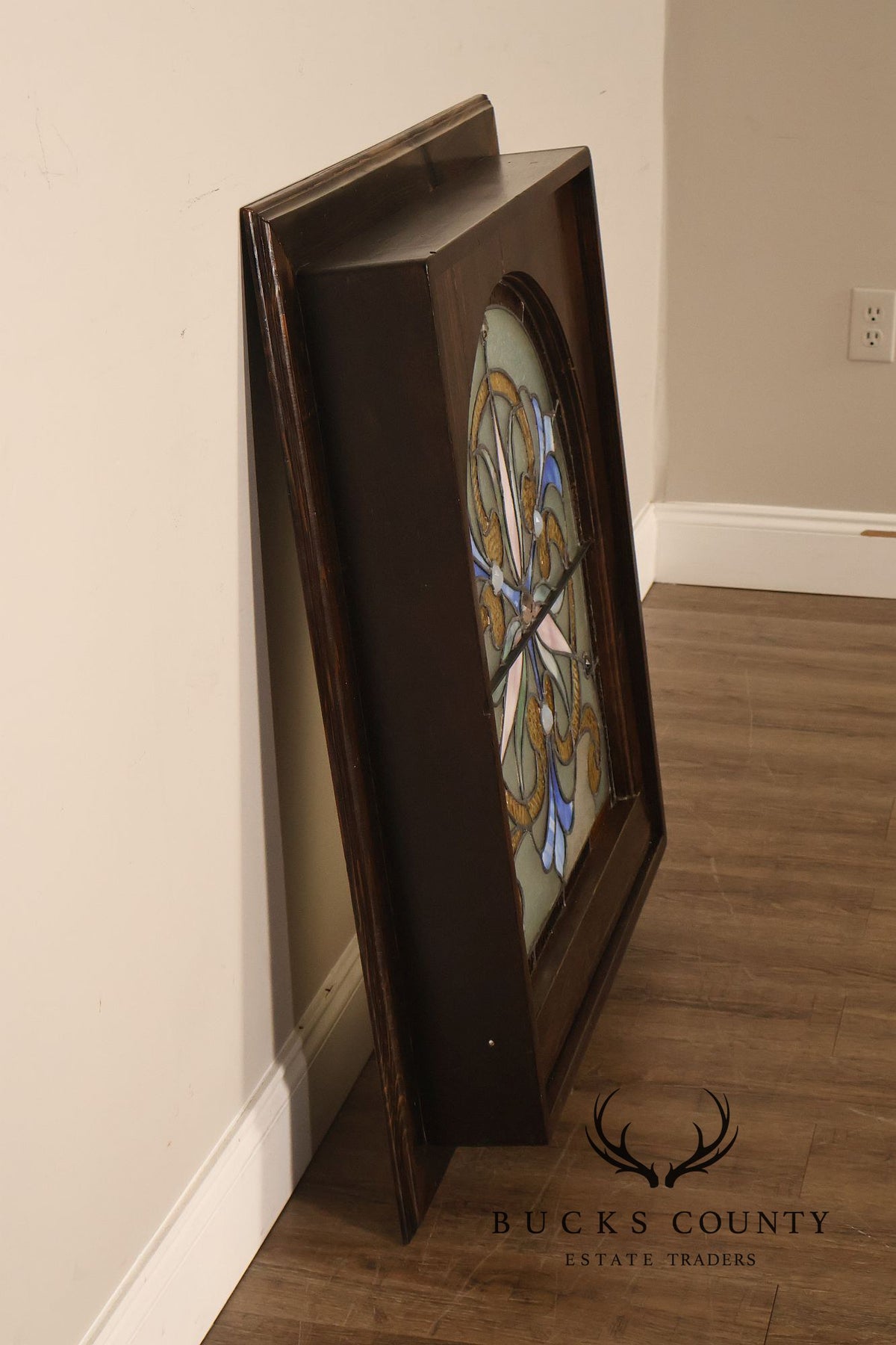 Illuminated Stained Glass Decorative Wall Panel In Wood Frame