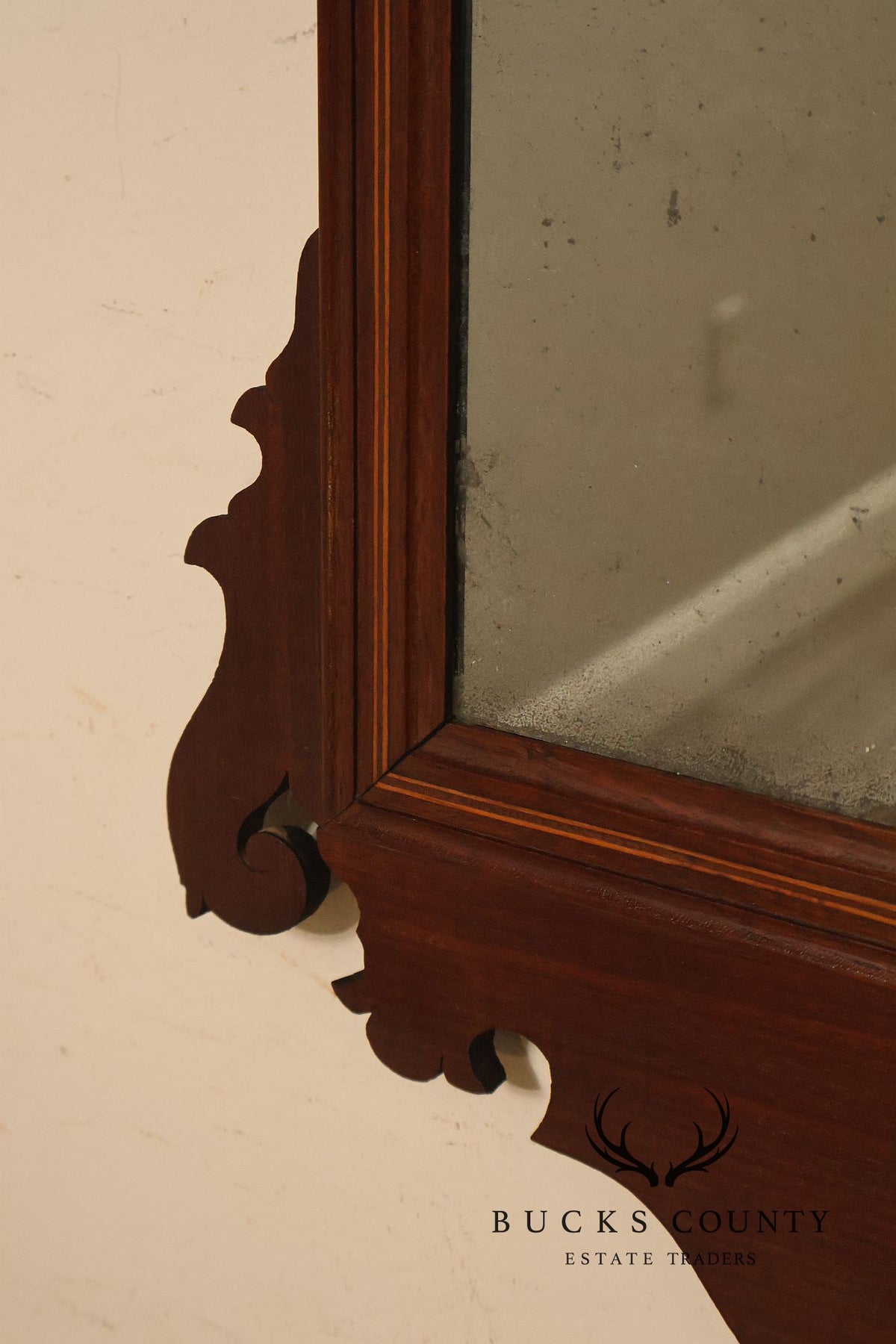 Antique Chippendale Style Mahogany Wall Mirror