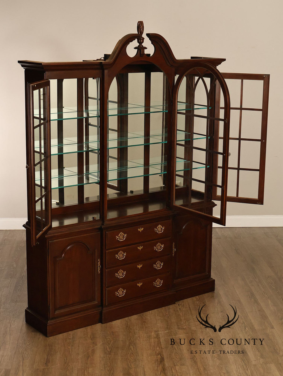 Harden Charleston Collection Cherry Breakfront China Cabinet