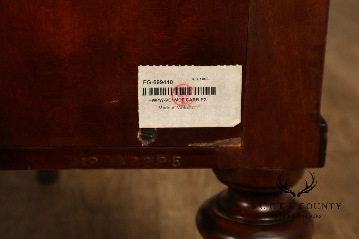 Theodore Alexander Replica Concave Mahogany And Burl Mahogany Sideboard Cabinet