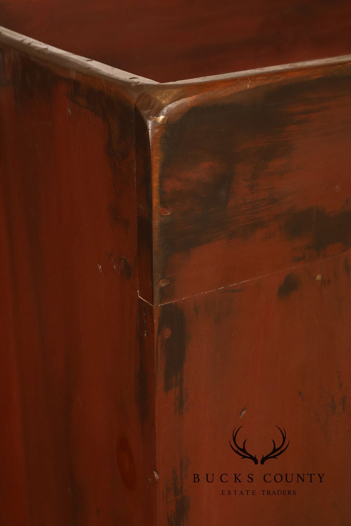 Custom Crafted Primitive Painted Pine Dry Sink Cabinet